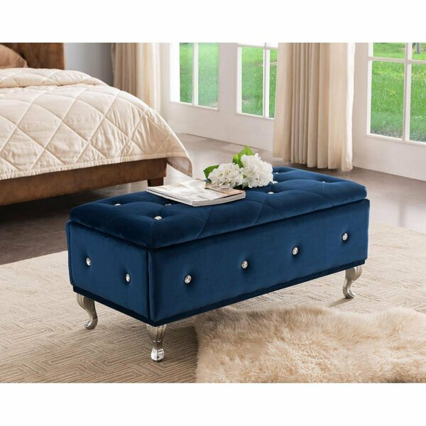 Deluxdesigns Contemporary Bench - Blue, 18 x 39 x 19 in. DE2589305